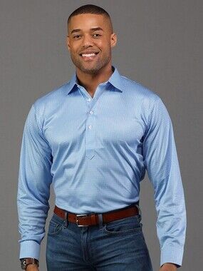 Collars & Co Men's XL Semi-Spread Collar Polo Long Sleeve Shirt NWT